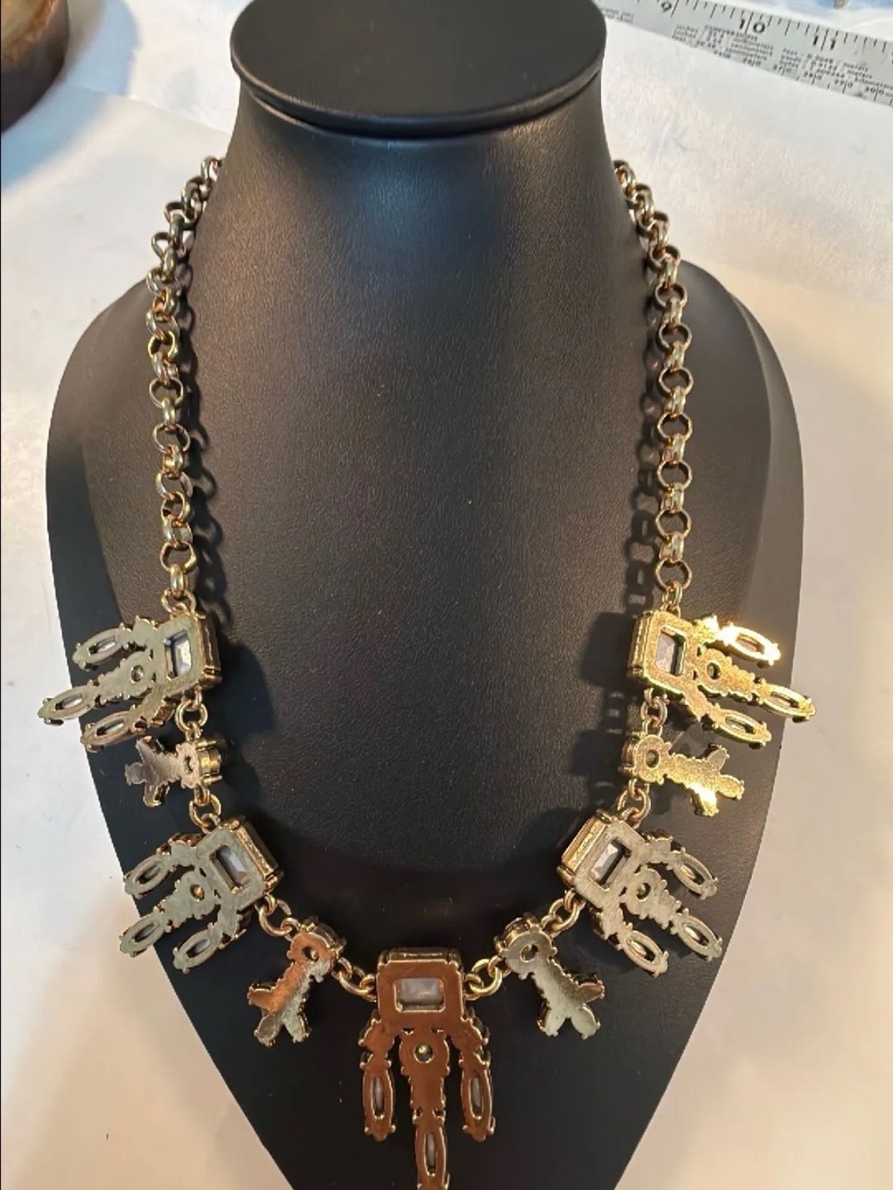 Iman Gold Statement Necklace nwt 20” + 2” - Picture 4 of 8